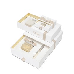 Ribbon Perfume Drawer Box Gold  paper inside with EVA insert
